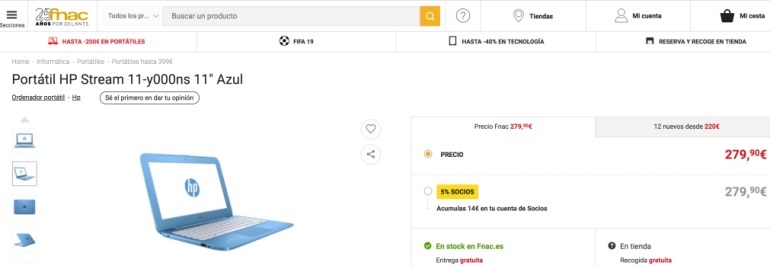 La diferencia de precio de un portátil en dos tiendas online puede superar hasta el 65%