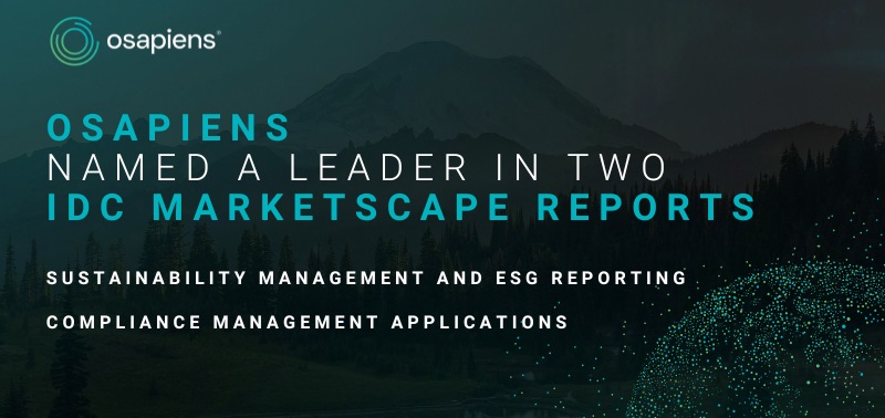 IDC MarketScapes reconoce a osapiens por sus apps de gestión de sostenibilidad, informes ESG y cumplimiento normativo