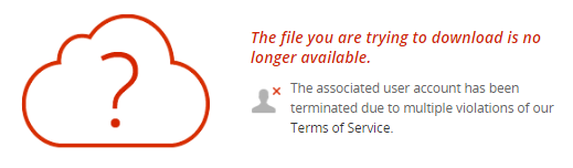 Aviso de cancelaci�n de cuenta en MEGA