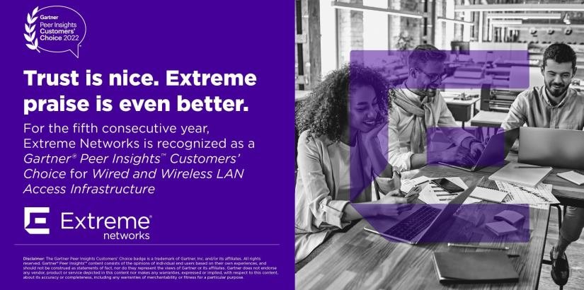 Extreme Networks, fabricante preferido por los usuarios en soluciones de acceso
