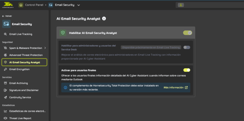 Hornetsecurity presenta AI Cyber Assistant, una nueva solución de seguridad para ayudar a administradores y usuarios finales